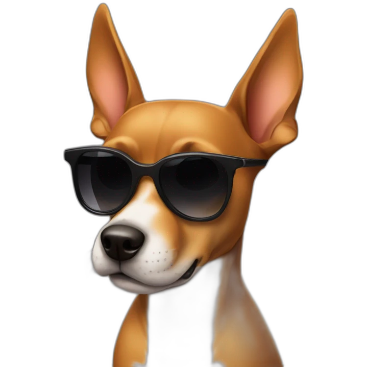 Pincher Dog with sunglasses emoji