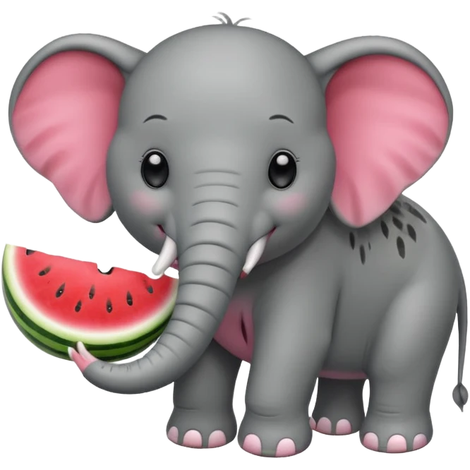 elephant eating watermelon emoji