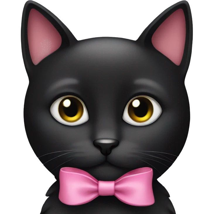 black cat with pink bow  emoji