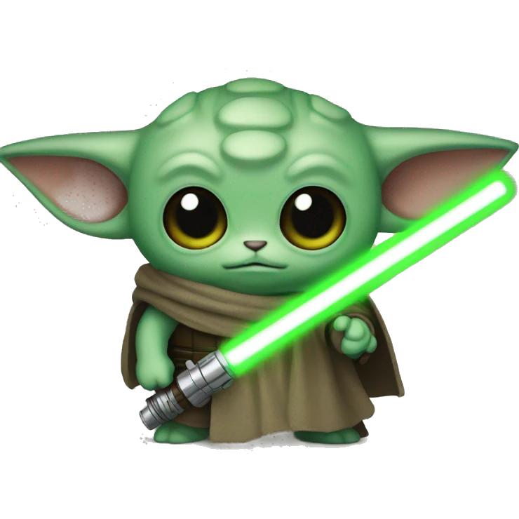 Grogu with a green lightsaber emoji