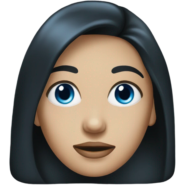woman with black long hair and blue eyes emoji