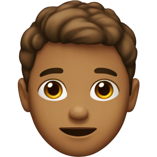 Niño con pelo corto, de color marron la piel emoji