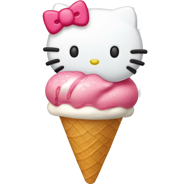 Hello kitty eating ice cream emoji