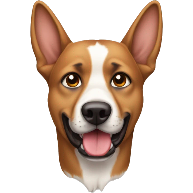 perro con orejas largas carade hombre y expresion fruncido emoji