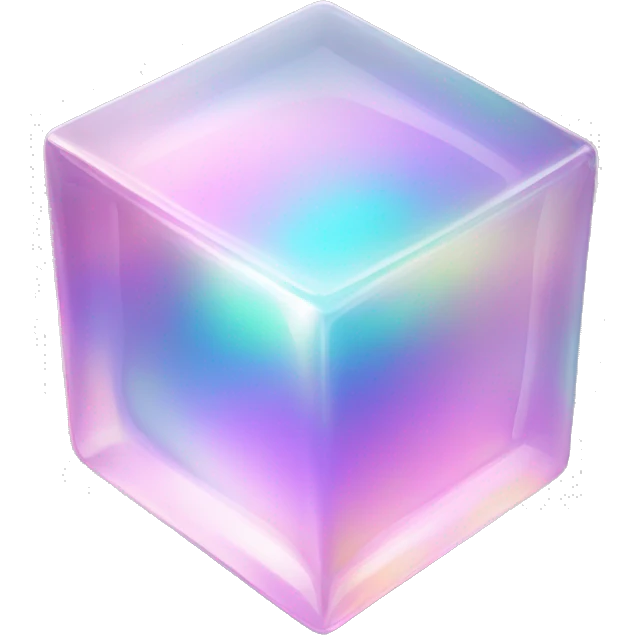 Sparkly glossy Pastel iridescent glass square emoji