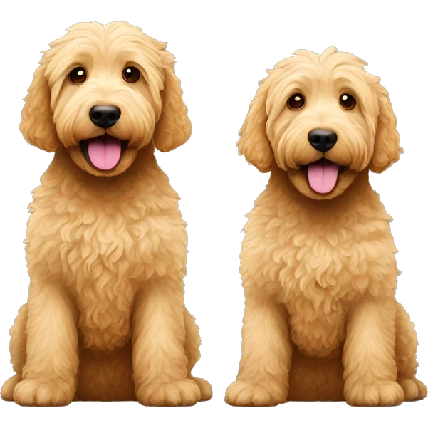 two golden labradoodles emoji