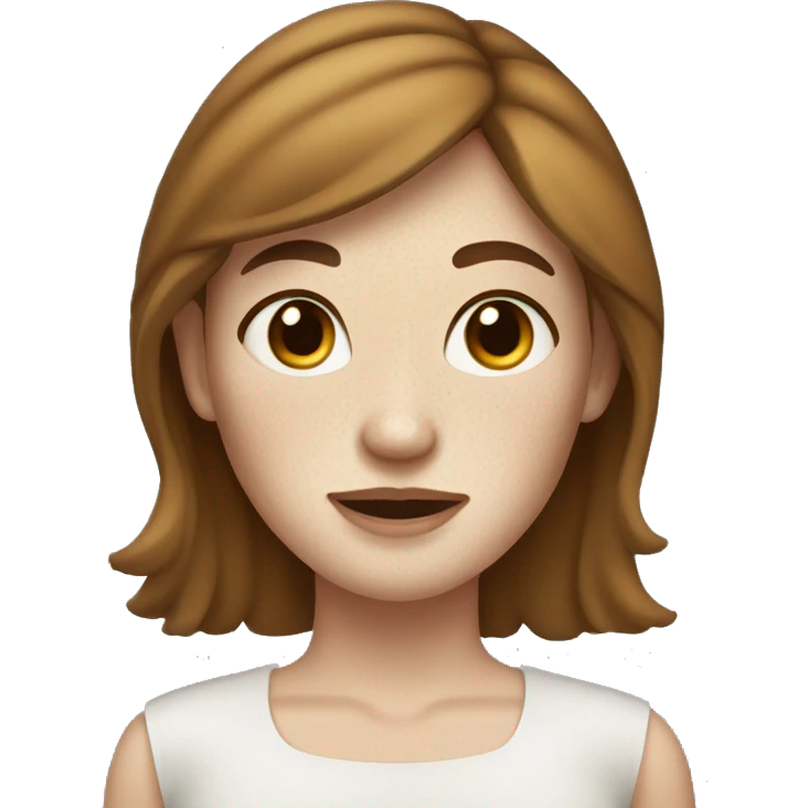 woman with white skin, fleckles, brown hair and freckles emoji