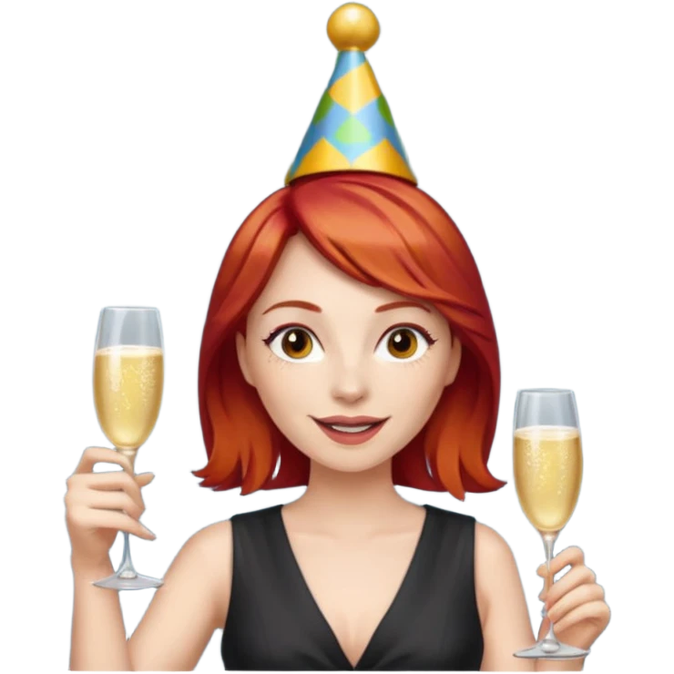 woman with red hair celebrating a win emoji