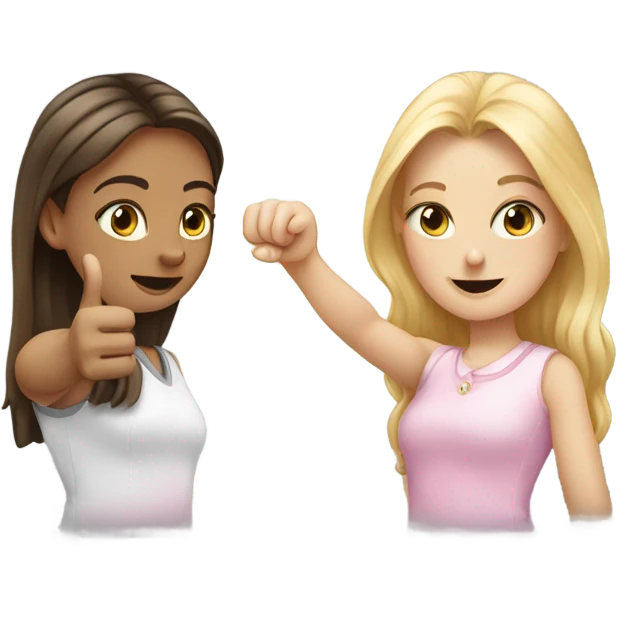 2 white girls pinky swear emoji