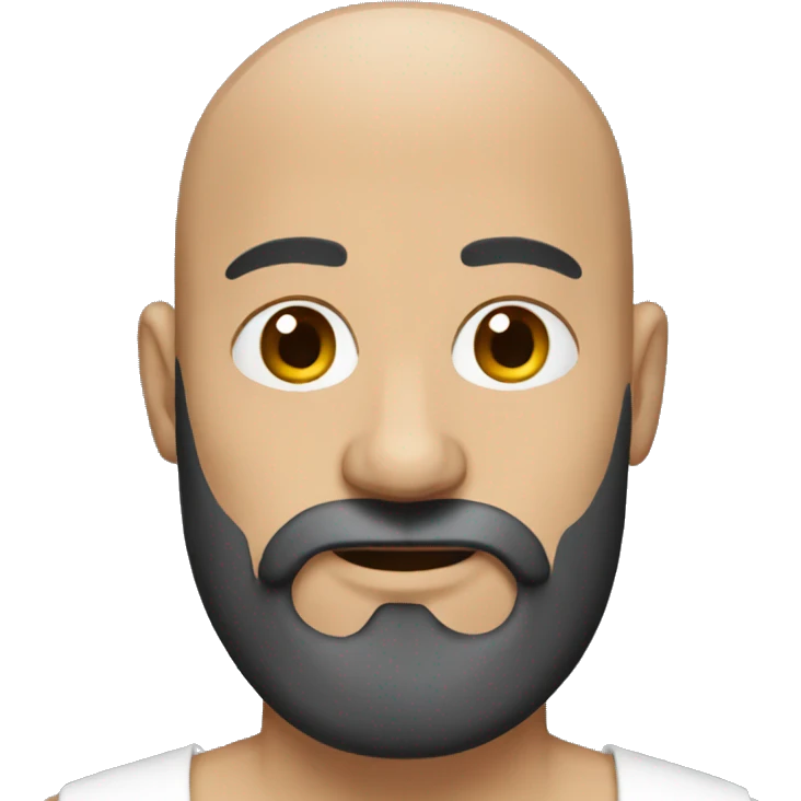bald man with black beard emoji