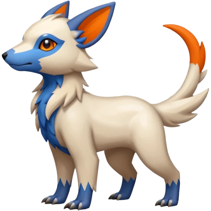 Shiny Brown with Beige, Orange, And Blue Linoone-Absol-Trico-Hybrid (Full body) emoji