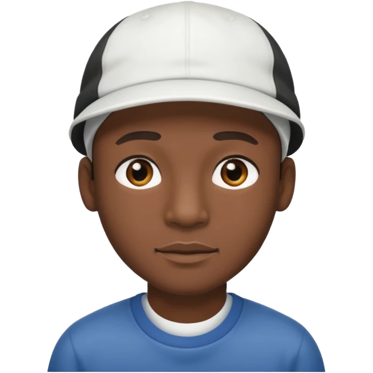 black man with white cap emoji