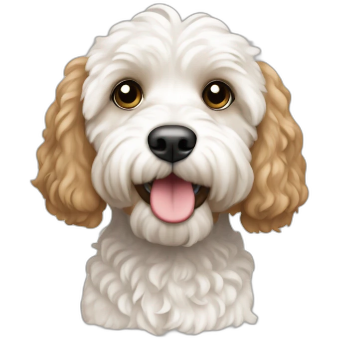 White and tan cockapoo emoji