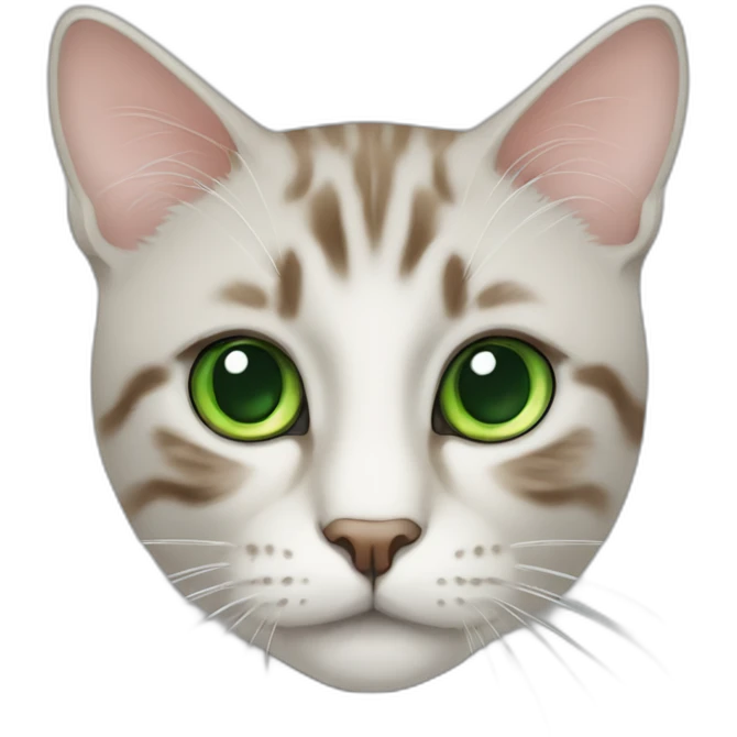 Katze mit grünen Augen mit Katzenfutter am Essen emoji