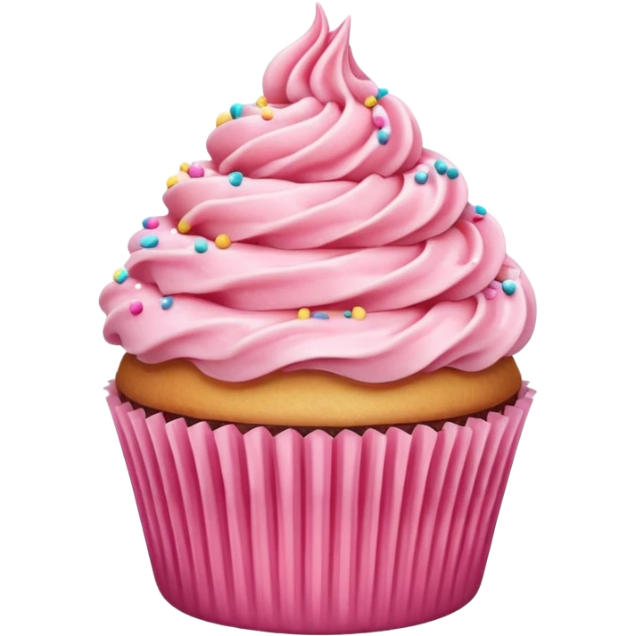 Cupcake with pink icing emoji