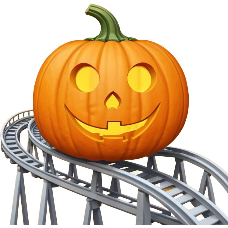 Pumpkin on rollercoaster  emoji