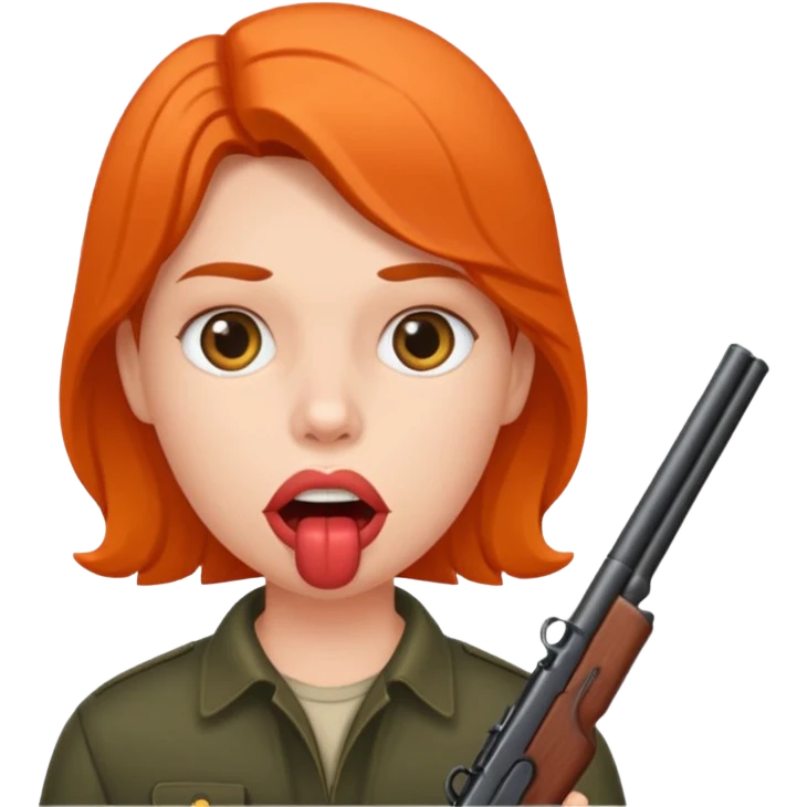 Shotgun in mout emoji