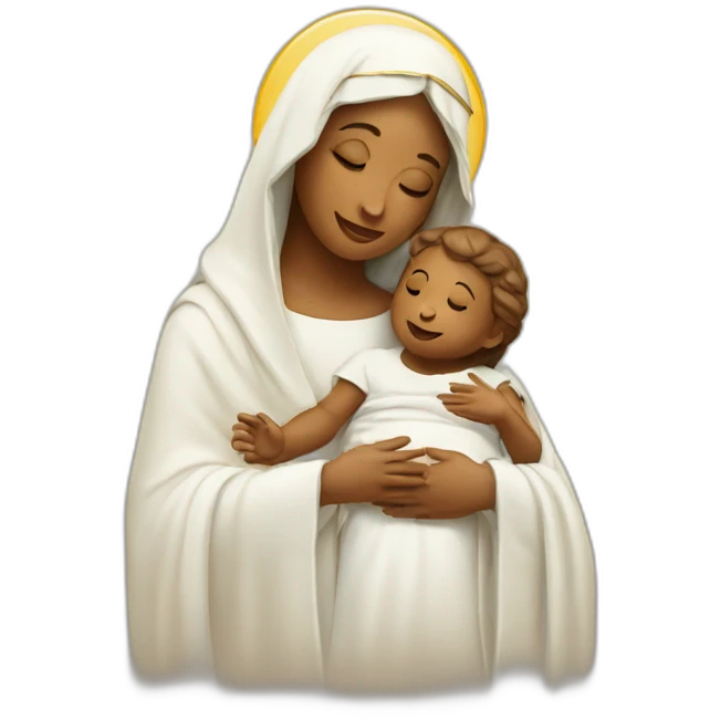 holy Mary with baby Jesus emoji