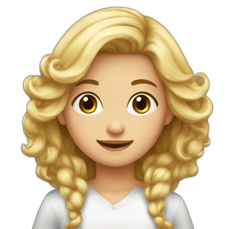 Garçon au cheveux cours blond embrasse fille au cheveux long marron emoji