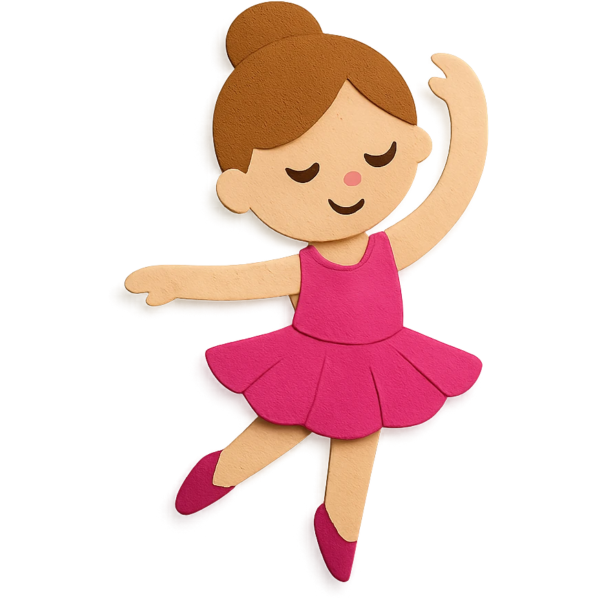5 year old girl in a ballet pose emoji