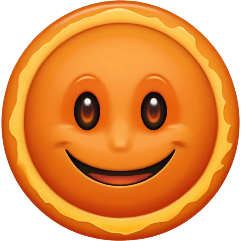 make a blackhole, accretion disk and all, with an orange smiley face, black head, orange ring, orange eyes, orange mouth, no other details emoji