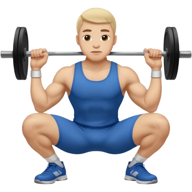 Guy squating without a dumbell emoji