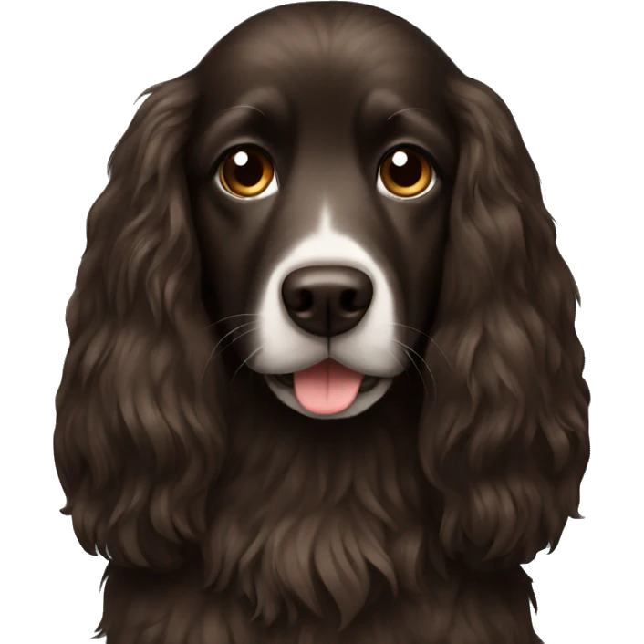 Dark brown long hair dog  emoji