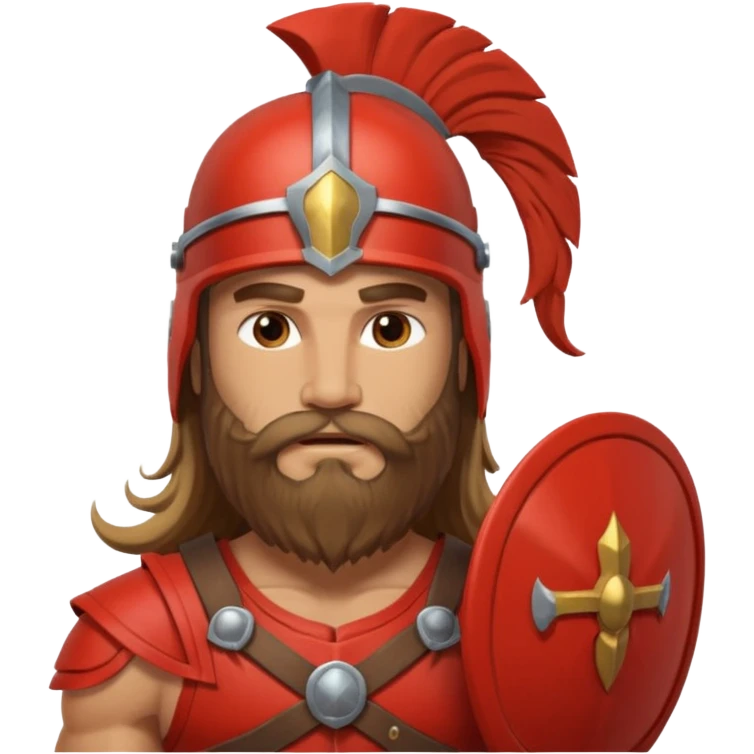ancient greek warrior with long hair and beard emoji