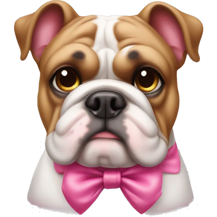 Bulldog with pink bow  emoji