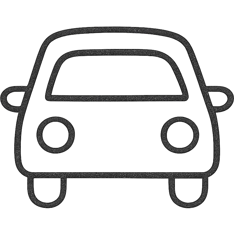 hand-drawn outlined car icon emoji