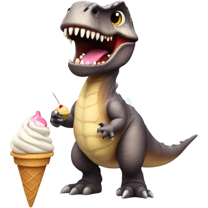 dinosaur with ice cream  emoji