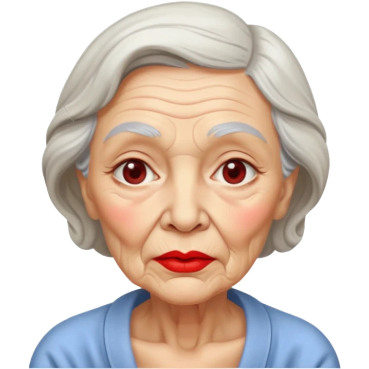 old woman and a kiss emoji
