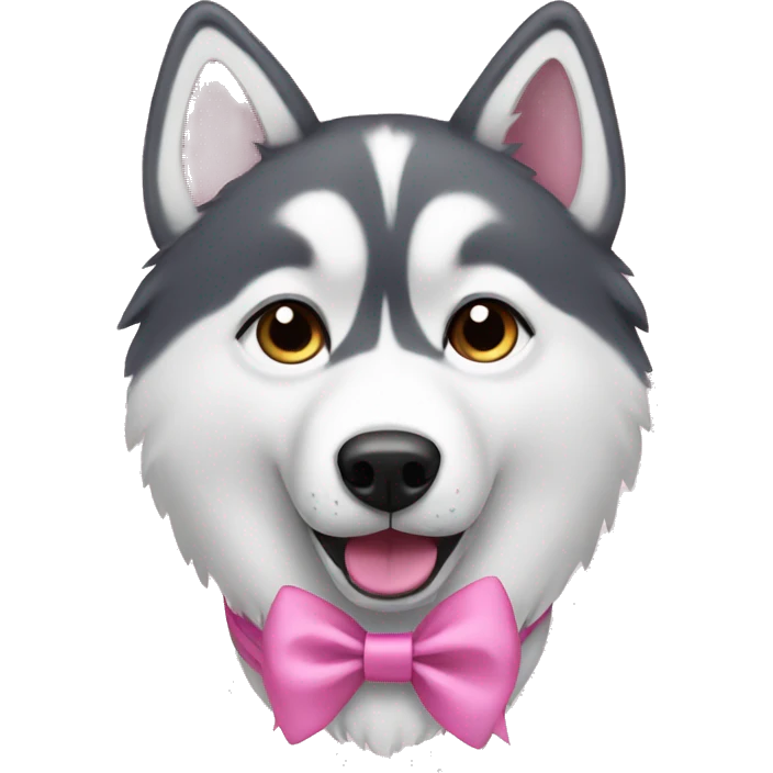 husky wearing pink bow  emoji