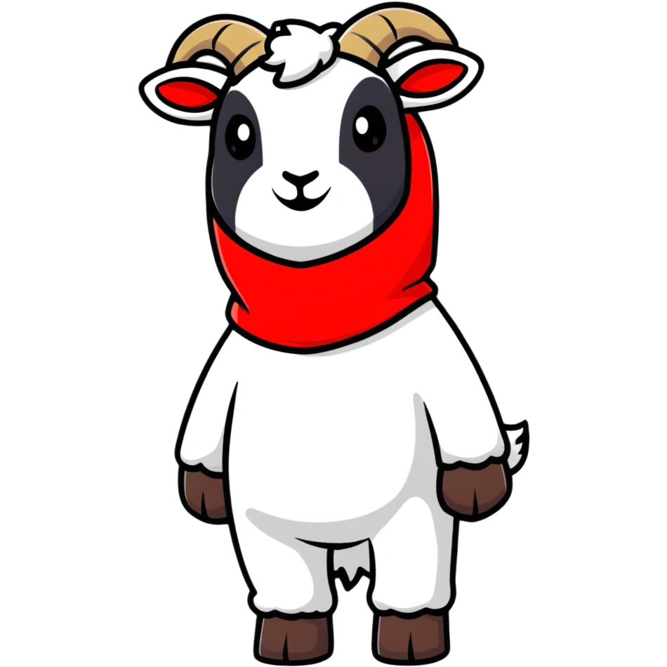 goat wearing red balaclava emoji