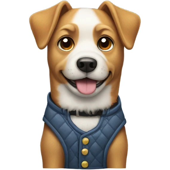 Dog wearing vest emoji