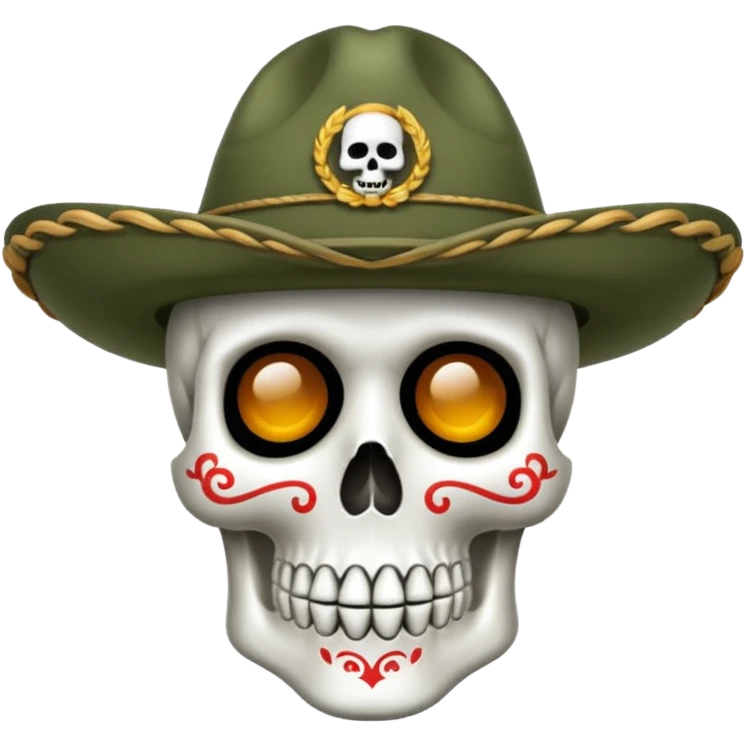 Quiero una calavera con su sombrero soldado 🪖 emoji