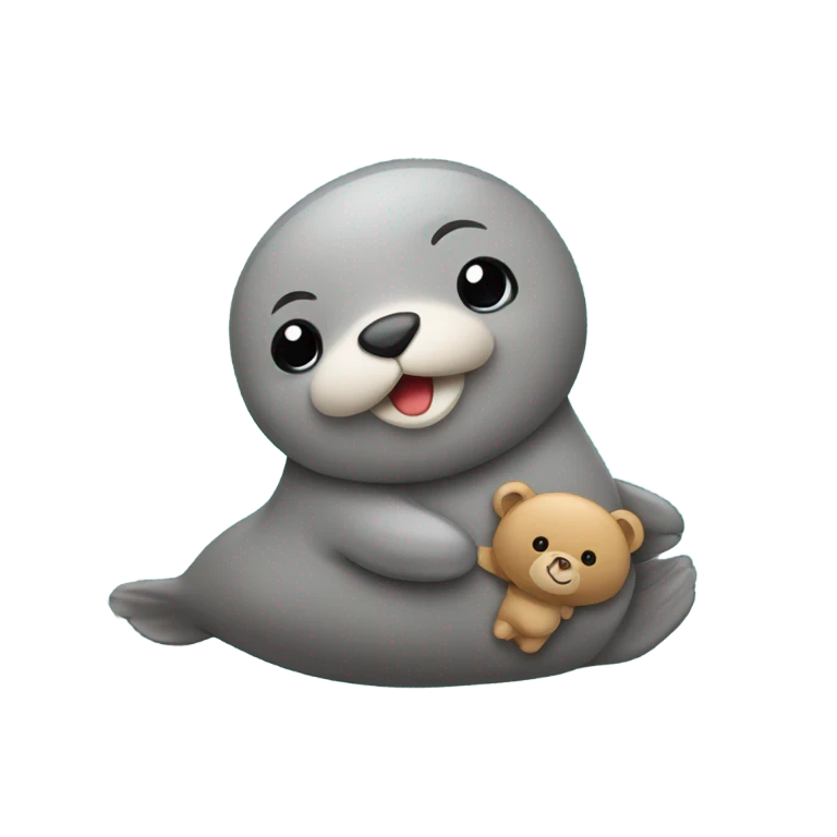 A seal with a teddy bear emoji