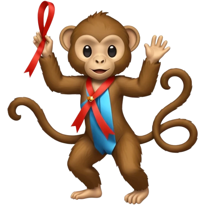 Monkey with dancing ribbon  emoji