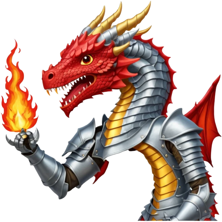 Caballero peleando contra dragón emoji