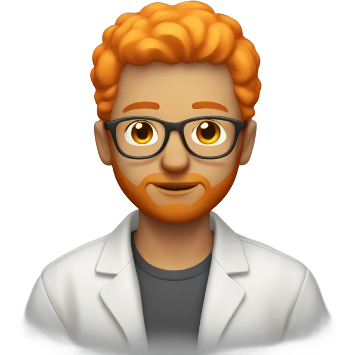 white man with orange beard and short orange hair as he praying and with orange glasses on emoji