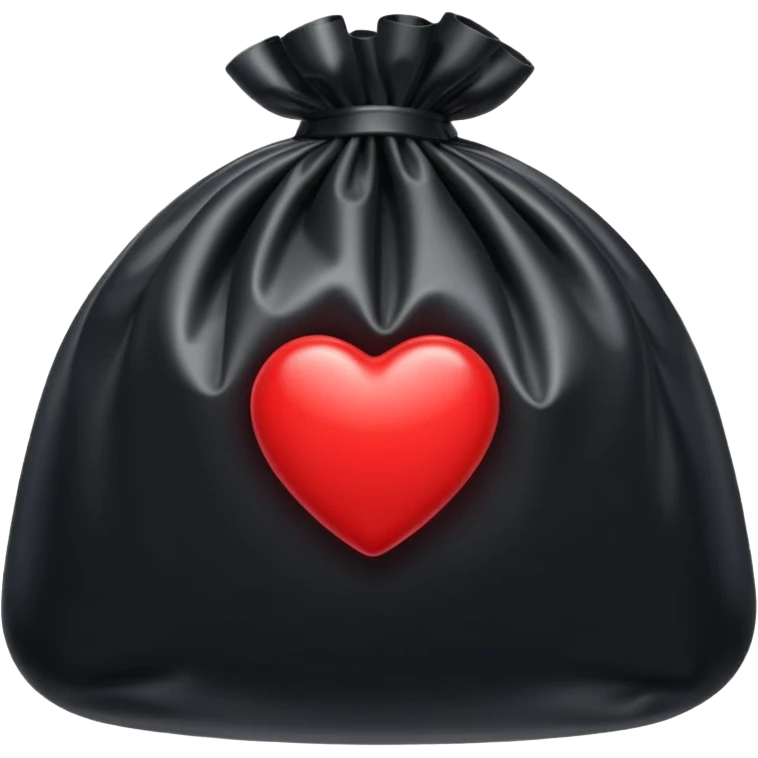 black inflated bag with red accent emoji