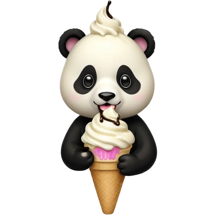Panda eating ice cream emoji