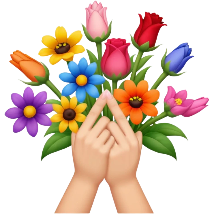 💐 and middle fingers remove the person more flowers, middle fingers only with non metallic hands  emoji