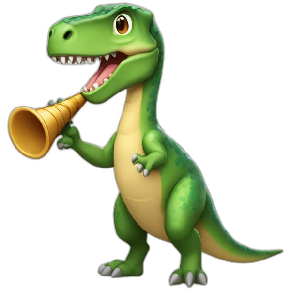 Dinosaurio con flauta emoji