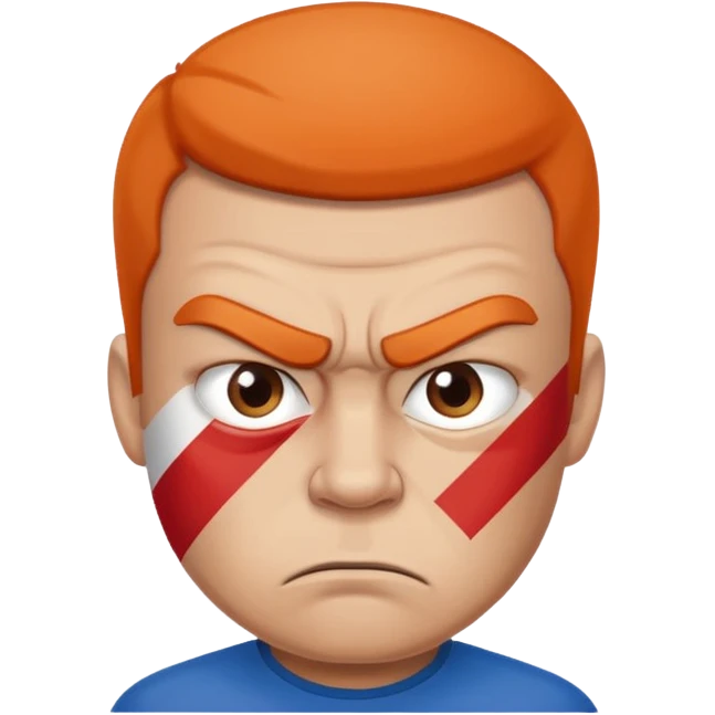 a man who is very angry at the dutch flag emoji