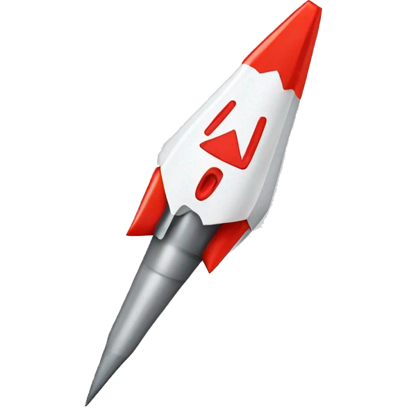 Soft tip dart transforming into a missile emoji