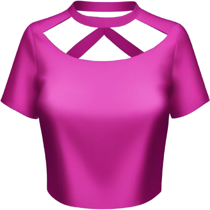 Realistic magenta cut out silk crop top blouse. emoji