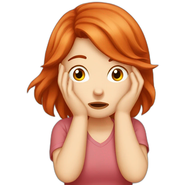 Red-haired girl facepalm emoji