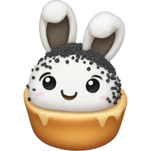 Bun with poppy seeds emoji