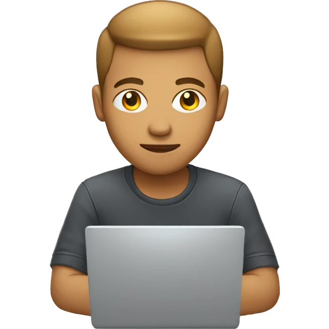 web developer in light skin sitting on computer emoji